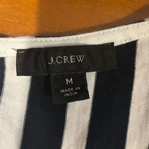 J.Crew navy white stripe tiered cotton midi dress size medium - Picture 6 of 7